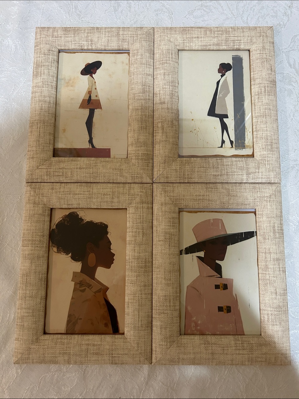 Neutral Beige Linen-Style Wall Art Frame Set - Home Accents